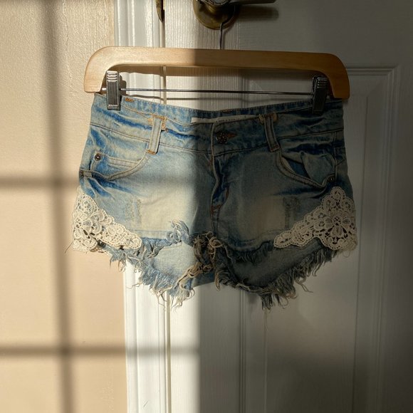 Brandy Melville Light Blue Short Shorts - Picture 3 of 11